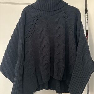 Cozy Black Cable Knit Turtleneck Sweater